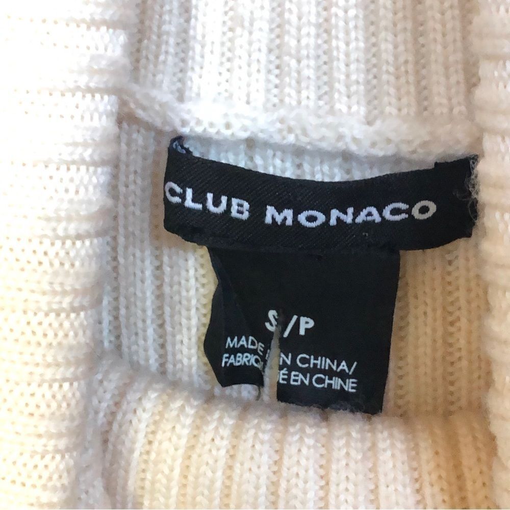 Club Monaco Turtleneck Sweater Dress Panthea Ruffle Yoke Cable Knit Midi - Picture 9 of 12